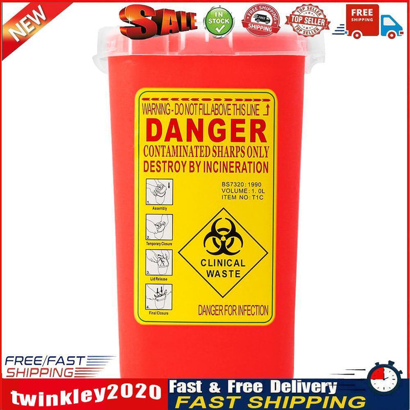 Sharps Container Bin Tattoo Medical Biohazard Piercing Needle Collect Box Newly