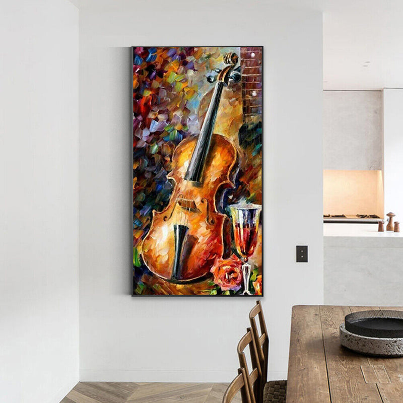Abstract Guitar Oil Paint By Numbers DIY Acrylic Painting on Canvas Drawing Kit