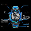Multifunction Digital LED Quartz Alarm Date Sport Waterproof Watch (Blue)