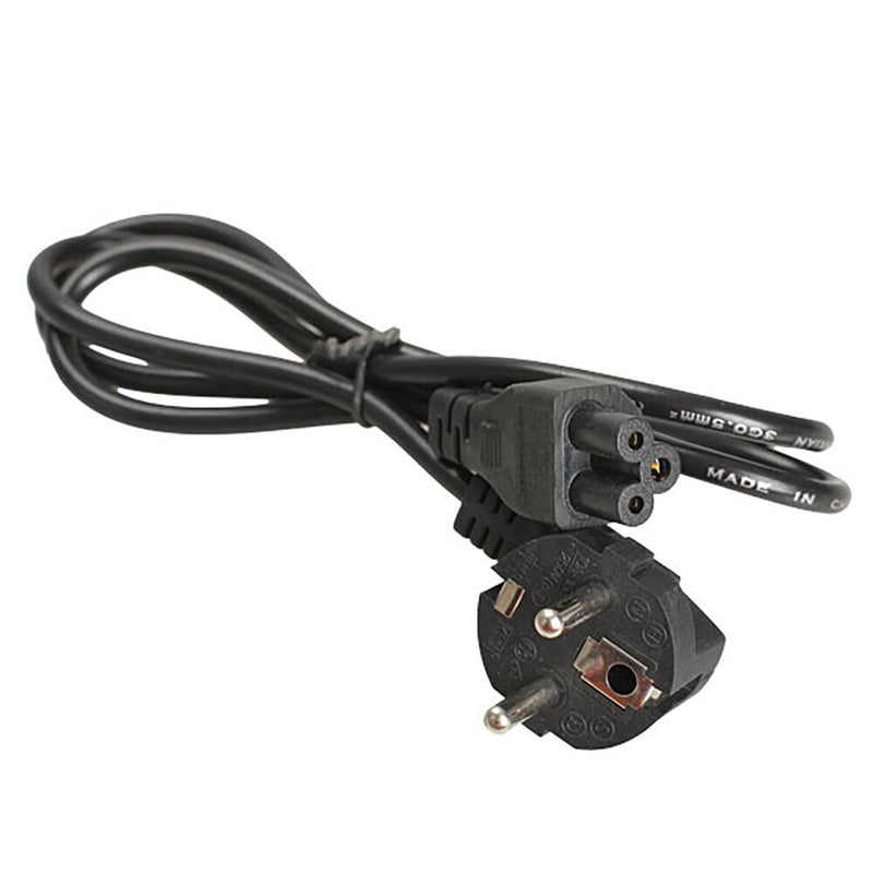 1M EU 3 Prong 2 Pin AC Laptop Power Cord Adapter Cable Black