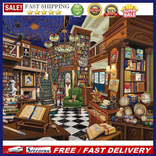 5D DIY Full Round Drill Diamond Painting Cozy study room