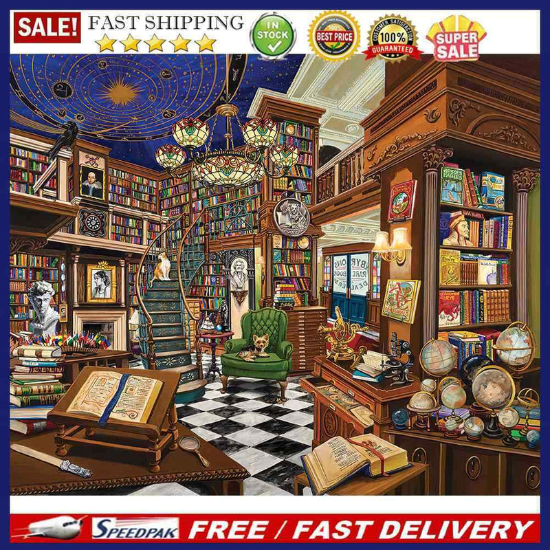 5D DIY Full Round Drill Diamond Painting Cozy study room