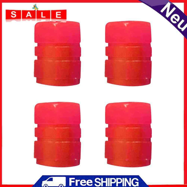 4pcs Luminous Tire Cap Tire Rim Stem Cap Rim Stem Covers for Motorcycles (Red)