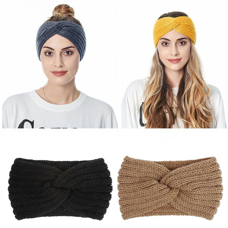 Wrap Knitted Headband Hair Accessories Ear Warmer Headband Cross Knot Hairband
