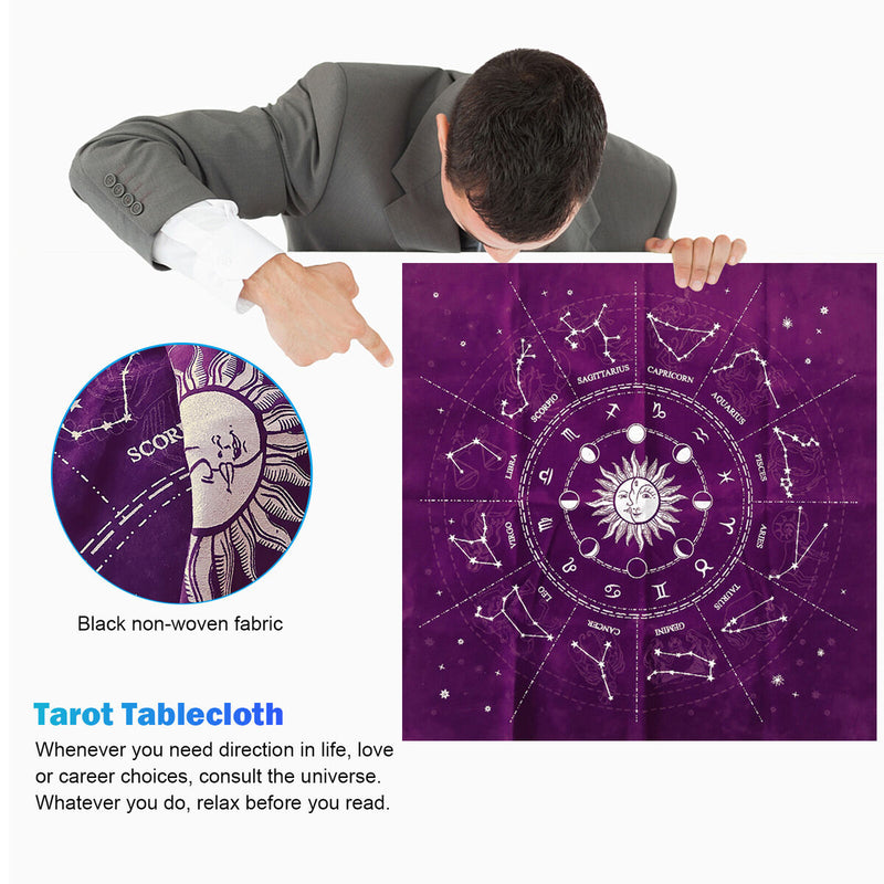 Tarot Card Tablecloth Velvet Divination Altar Cloth Astrology Card Pad 49*4