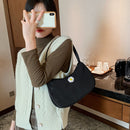 Fashion Women Underarm Tote Bag Daisy Pattern Nylon Shoulder Hobo (Black)
