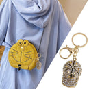 Crystal Hat Keychain Rhinestone Women Backpack Pendant Key Ring Jewelry Gif