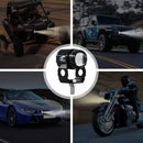 Adjustable 60W Bifocal Motorbike LED Headlight Motorcycle Spotlight (2pcs)