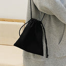 Fashion Corduroy Drawstring Bag Women Phone Purse Shoulder Messenger Mini Clutch
