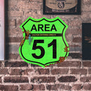 Area 51 Shield Shape Metal Plate Tin Sign Poster Plate for Bar Club Iron Paints