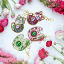 4pcs DIY Full Drill Special Shaped Diamond Painting Cat Women Bag Keychain Gift