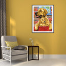 5D Rhinestone Pictures DIY Yellow Dog Full Round Drill Art Diamond Painting Kit