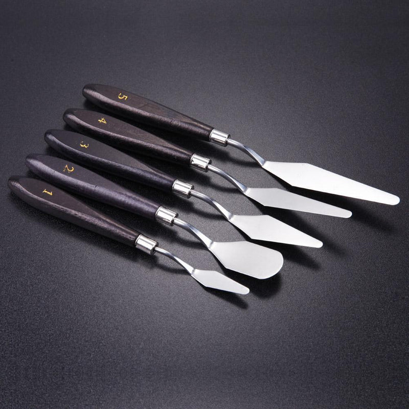 Mixed 5Pcs Stainless Steel Scraper Set Spatula Spatula for Artists Oil Painting We