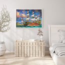 sailboat Diamond Painting Full Round Rhinestone Wall