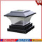 Solar Power LED Pillar Lamp Outdoor Garden Fence Light (Warm Light Black) #F