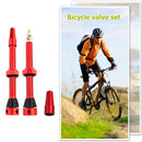 2pcs Bicycle Tubeless Valve Set Bike CNC Machined Anodized Tool (60mm Red) Newly