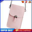 Touch Screen Phone Purse Women PU Shoulder Chain Mini Pouch (Light Pink)