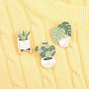 Clothes Crazy Plant Lady Enamel Pins Custom Lapel Pin Potted Plant Badge