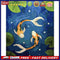 Goldfish in the Pond Oil Paint By Numbers DIY Canvas Wall Art Picture Home