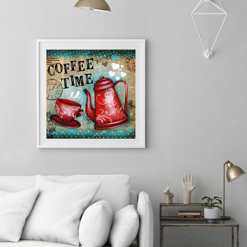 DIY Coffee Time Oil Paint by Numbers Acrylic Drawing Kit Coloring Picture G