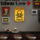 Attention Mines Metal Tin Sign Plaque for Bar Pub Club Cafe Decorative Iron Paint