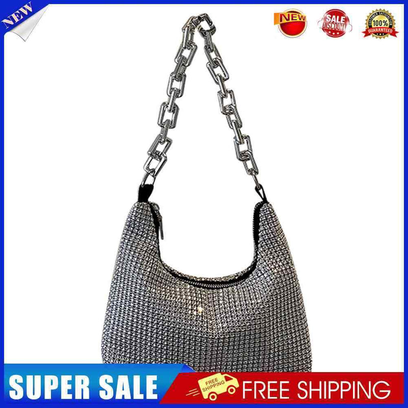 #A Fashion Sparkling Shoulder Bags Glitter Shiny Ladies Chain Totes Handbags Pur