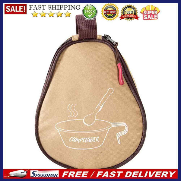 Outdoor Camping Barbecue Tableware Zipper Storage Bag Cup Bowl Carrier Organi