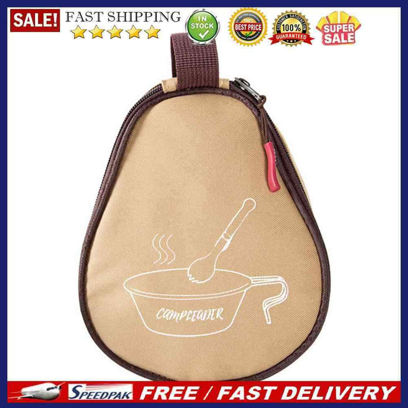 Outdoor Camping Barbecue Tableware Zipper Storage Bag Cup Bowl Carrier Organi