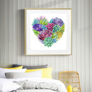 11CT Partial Cross Stitch Heart Succulents Counted DIY Wall Crafts Home Decor