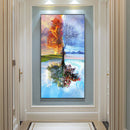 Frameless Oil Paint By Numbers DIY Four Seasons Tree Picture Craft Kit for