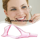 3 In 1 Mascara Shield Guide Guard Lash Curler Applicator Comb Makeup (Pink)