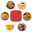Air Fryer Liner Pad Silicone Baking Anti Slip Steamers Mats (Red 8.5in) Newly