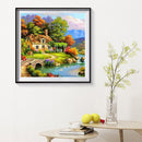 5D DIY Full Round Drill Relaxing Village Diamond Painting Cross Stitch Mosa