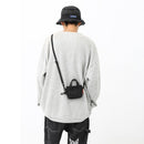 Unisex Nylon Solid Color Molle Shoulder Bag Casual Zipper Messenger Bag