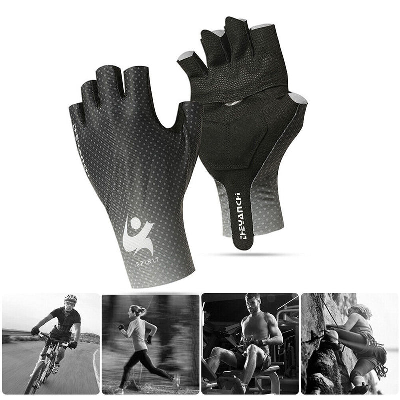 Half Finger Gloves Summer Sports Cycling Gloves for Men Women (Black M) Newly