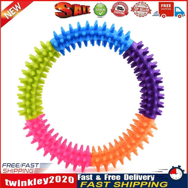 Pet TPR Training Ring Colorful Dog Cat Molar Chew Toys Bite Resistant Game Newly