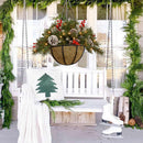 Christmas Basket Pendant Pinecone LED Lights Wreath Pendant for Door Tree Window