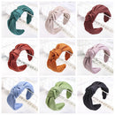 Solid Color Hair Bands Hair Accessories Cross Knot Hair Hoop Satin Head Band
