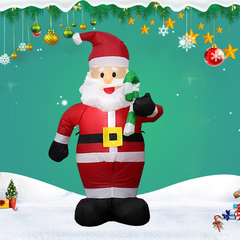 120cm Giant Santa Claus with Crutch Inflatable Christmas Props Decor (EU) Newly
