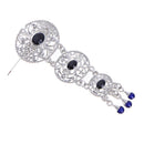 Women Retro Hollow Geometric Shape Rhinestone Imitation Gem Brooch (2)