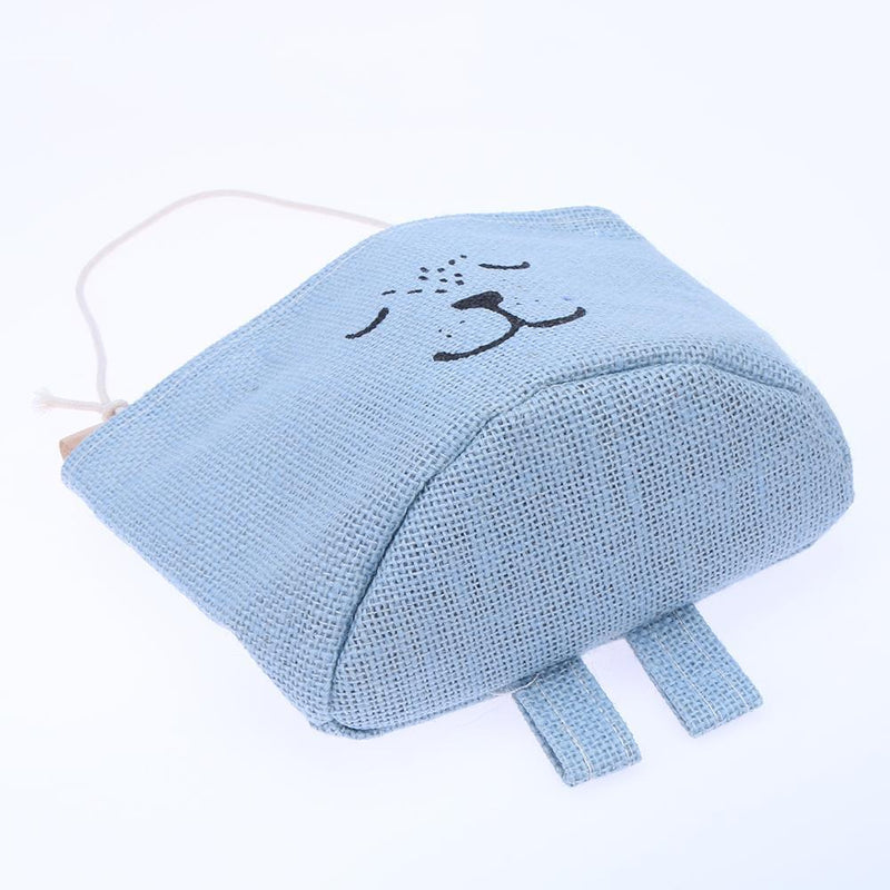One Layer Pocket Canvas Storage Bag Back Door Wall Hanging Bag(Blue)