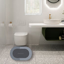 Nordic Style Entrance Door Mat Absorbent Floor Bathroom Carpet (Oval Grey) Newly