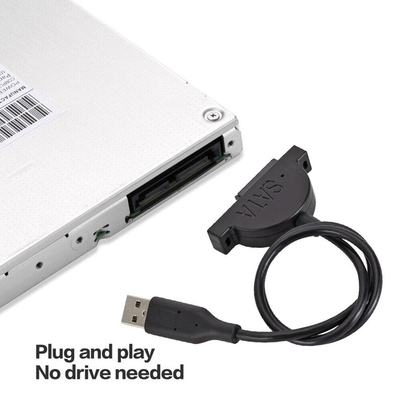 USB 2.0 SATA Optical Drive Cable 7+6 Pin Adapter for Laptop CD-ROM CD DVD