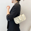 Pleated Chain Pure Color Shoulder Underarm Bag Casual Women Small Handbag Purse