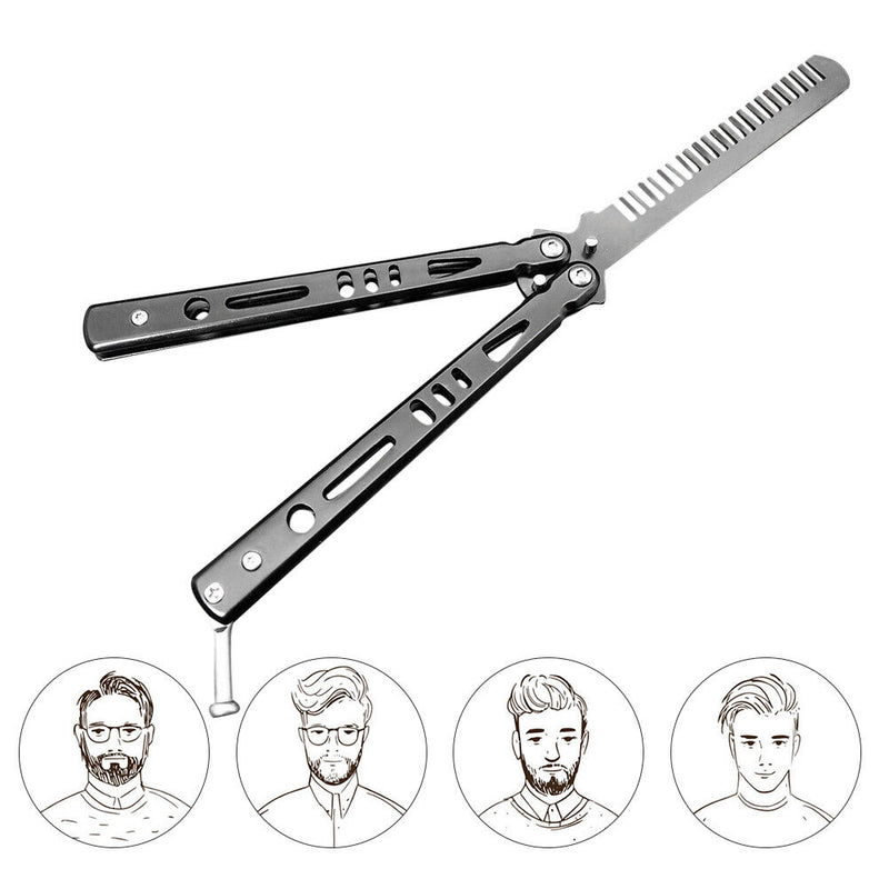 Pro Butterfly Style Hair Comb Folding Practice Workout Brushes Stainless Steel
