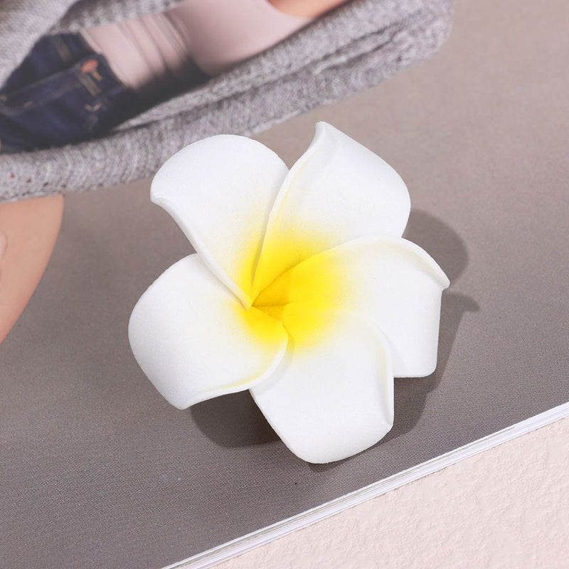 Women Girl Simulation White Plumeria Hairpin Beach Seaside Hair Clip Flower