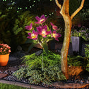 2x LED Solar Garden Orchid Light Waterproof Landscape Fence Decor (Purple) Newly