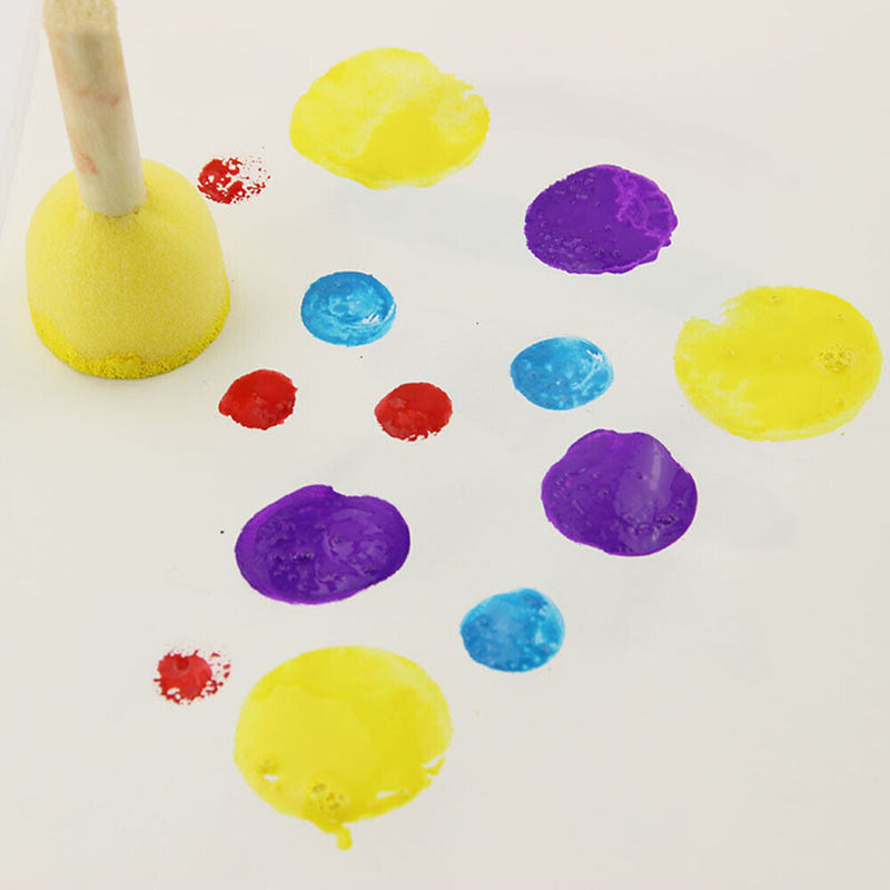 DIY Kit Art Accessory Wooden Handle Painting Graffiti Sponge Brush Doodle Tool