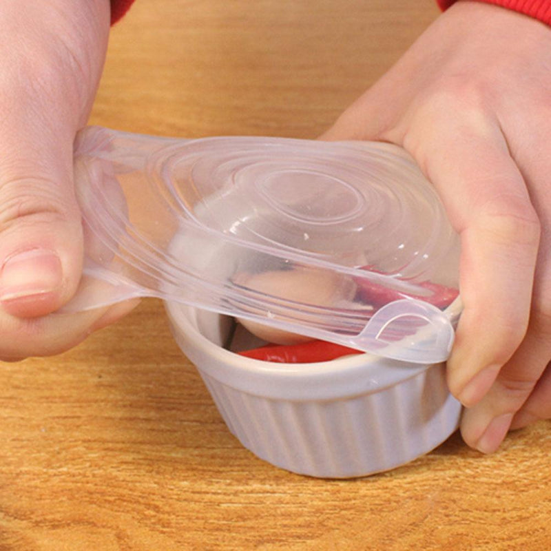 12pcs Heat Resistant Silicone Stretch Lids Food Wrap Bowl Pan Cover(White)