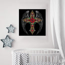 Full Embroidery DIY Canvas Stamped 11CT Cross Stitch Black Wings Kit Ornaments